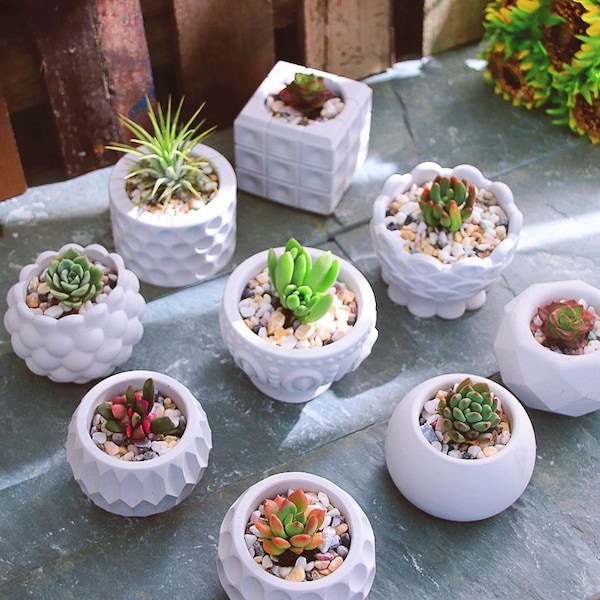 Small Concrete Planter Pot Molds Candle Wax Container Jar Silicone Mold Flower Pot Molds DIY Cement Plaster Epoxy Resin Bowl Moulds