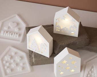 LED Light House Silicone Mold: Raysin Resin Candle Holder