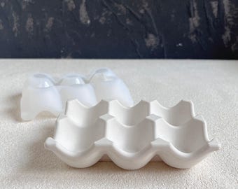 6-Cavity Egg Holder Silicone Mold: Concrete, Epoxy, Resin