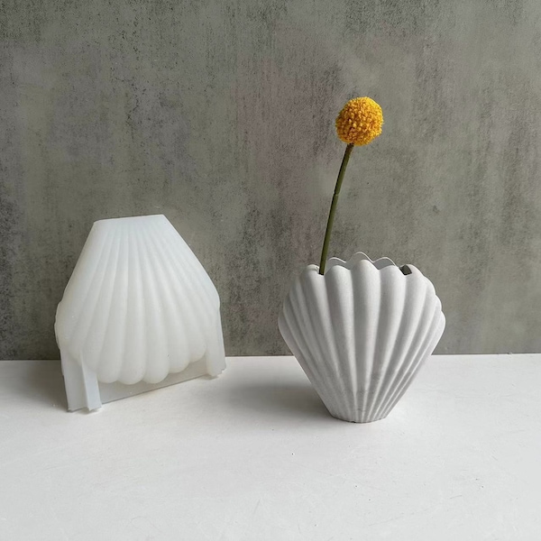 Shell vase glue silicone tool pen holder plaster mold illustration vase flower pot cement mold