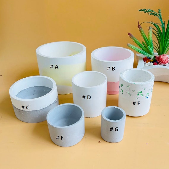 Cylinder Silicone Mold DIY Cement Round Planter Concrete Pot Resin Candle  Wax