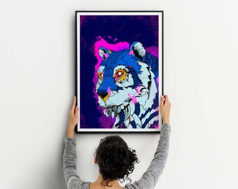 Tiger Art Print - Animal, Wildlife Artwork, Digital Art, Living Room Prints, Art Decor, A4, A3, Animal Wall Art, Animal Lover Gift