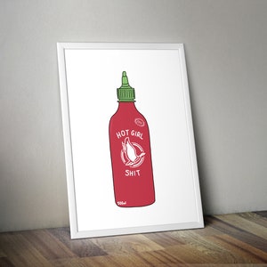 Hot Girl Sriracha A4 Print