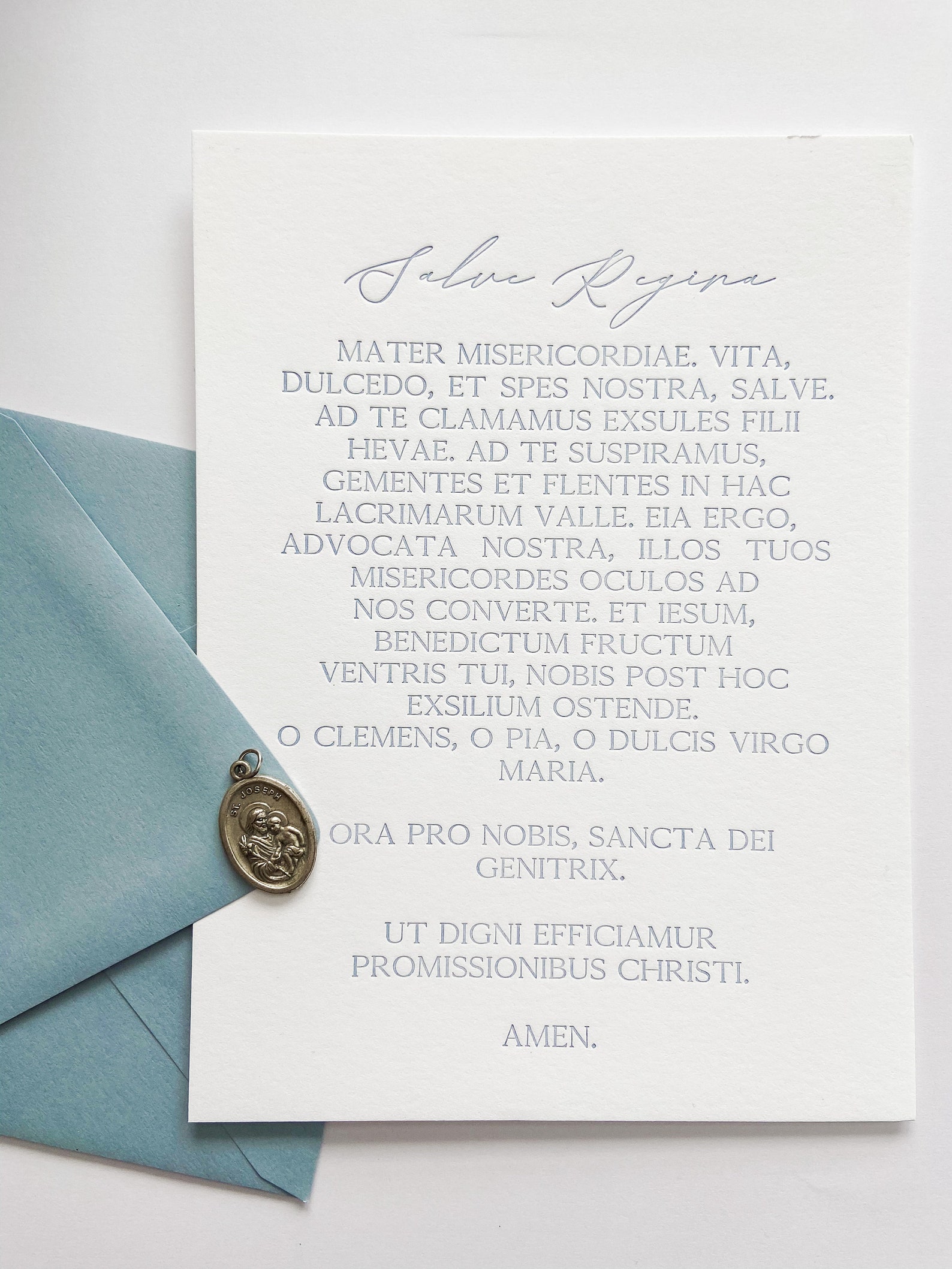 Salve Regina A7 Letterpress Prayer Card - Etsy