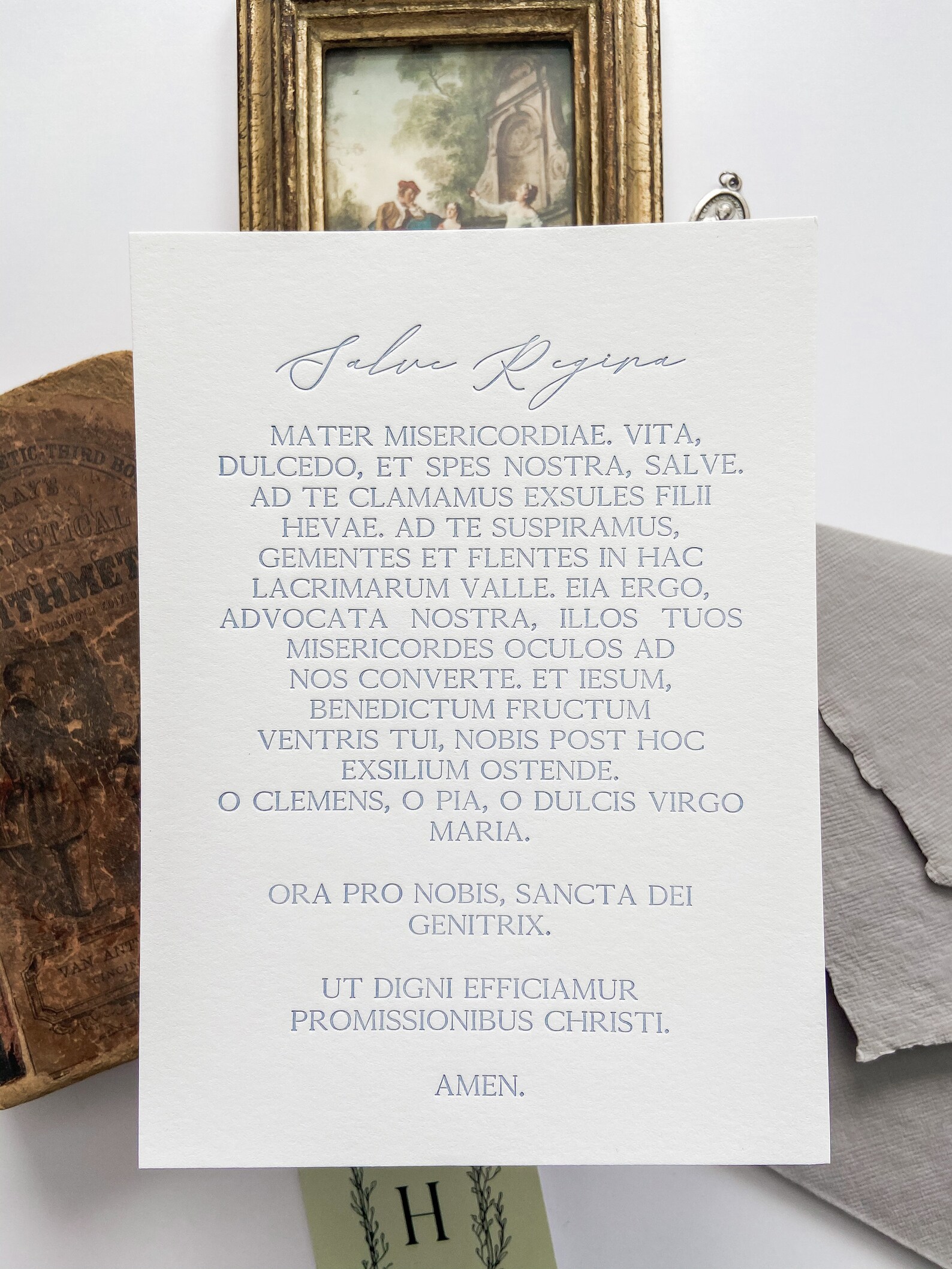 Salve Regina A7 Letterpress Prayer Card - Etsy