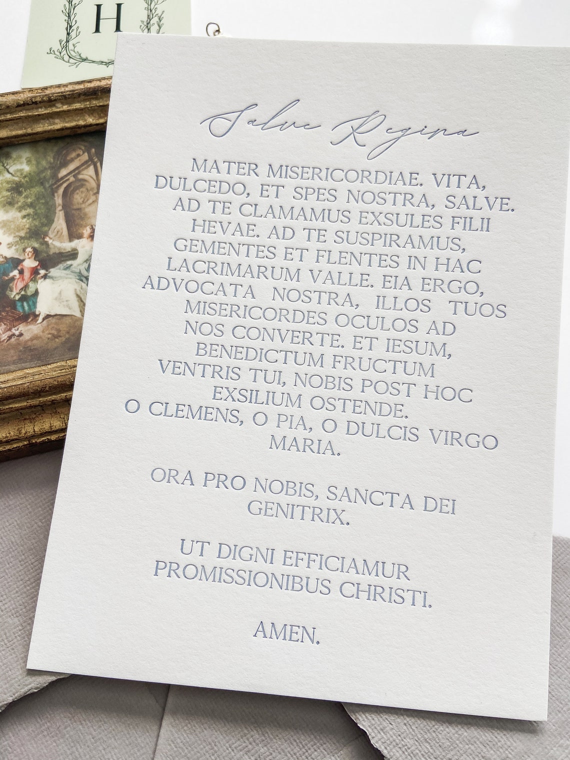 Salve Regina A7 Letterpress Prayer Card - Etsy