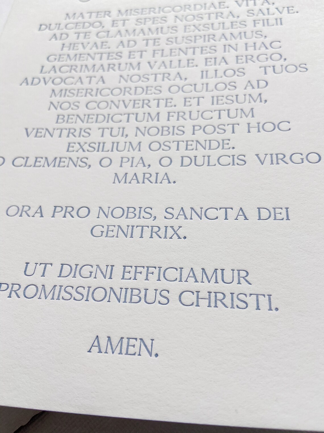 Salve Regina A7 Letterpress Prayer Card - Etsy