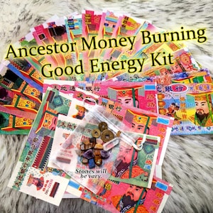 44 Stück Ancestor Geld Joss Papier Kit Himmel Bank Banknoten Magie Hoodoo Glück Jade Kaiser Altar Lieferungen Hölle Ritual Manifestation Zeichnung
