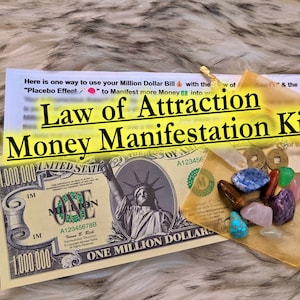 Million Dollar Bill Law of Attraction Money Manifestation Kit mindfulness gift drawing manifest gratitude magic lucky hoodoo challenge spell