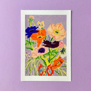Lilac Flowers,Alice Brisland,Signed Art,Giclée Print,Art for the Home, Anniversary gift, Wedding gift, Birthday Gift, Uk wall art, Art print A4