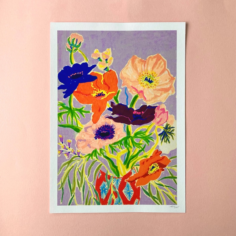 Lilac Flowers,Alice Brisland,Signed Art,Giclée Print,Art for the Home, Anniversary gift, Wedding gift, Birthday Gift, Uk wall art, Art print image 10