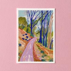 Woodland Walk Giclée Print: Cotswold Art, Signed Illustration by Alice Brisland Design