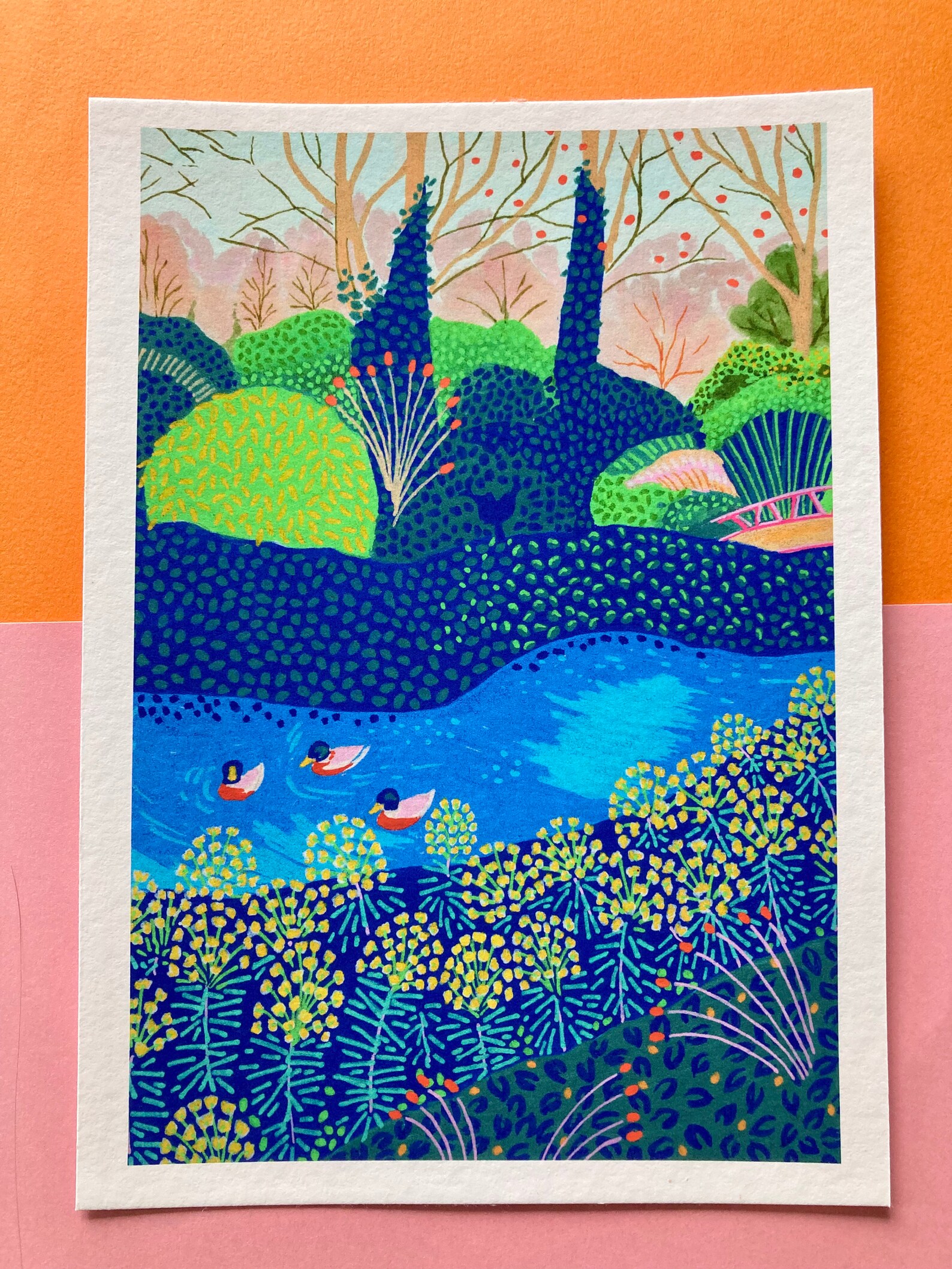 Park Ducks by Alice Brisland Signed Art Giclée Print for the Etsy