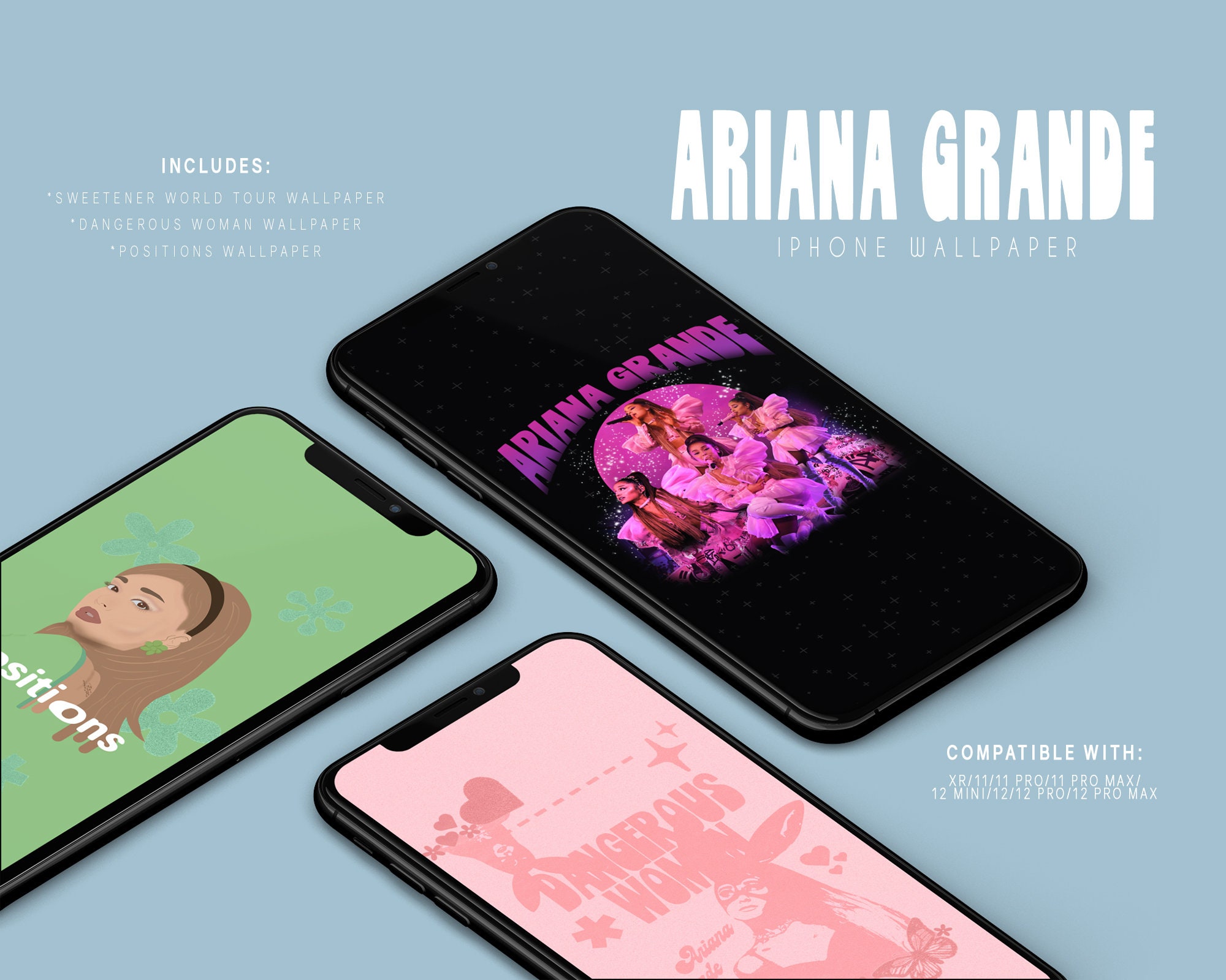 Ariana Grande Iphone Mobile Wallpaper Digital Download Etsy Singapore