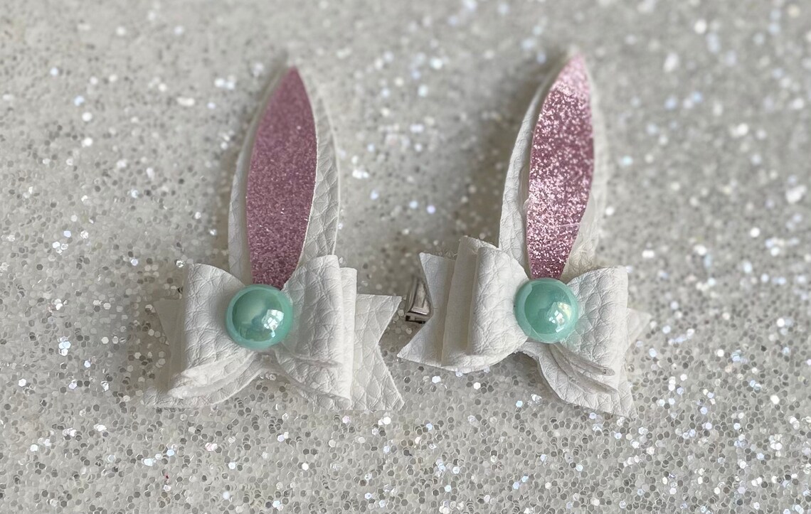 Mini bunny ear clips Etsy