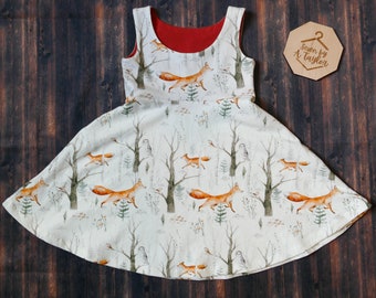 Grow-With-Me Dress, Fox, Owl, Baby Dress, Toddler Outfit, Childrens Dress, Cute Baby Dress, Baby Shower Gift, Winter Outfit, Tanktop