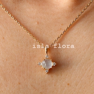 Dainty Star Rock Stone Pendant Necklace - Cubic Paved gem Charm, Delicate, Minimalist Jewelry, Dainty Charm Bridesmaid Bestie Gift
