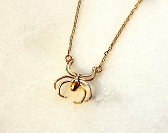 Realistic Black Widow Spider Pendant Necklace, Mysterious Elegance, Delicate Timeless Fine Detail, Minimalist Jewelry, Halloween Gift