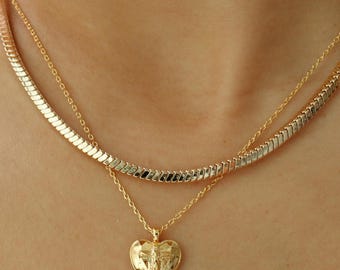 The Go with Everything Chain Necklace, Simple Thick Snake Chain, Dainty Minimal, Layering Jewelry, Best Bridesmaid Gift Her