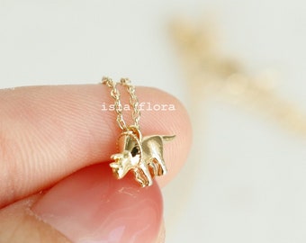 Dainty Micro Triceratops Dinosaur Necklace, Dino Charms 18k Gold Dipped, Miniature Pendant, Aesthetic Minimalist Jewelry Bestie Gift