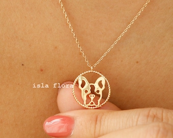 Love my Frenchie Necklace, Gold Dipped French Bulldog Face Cutout Jewelry, Fine Detail, Terrier, Dainty Bestie Dog Mom Puppy Parent Gift