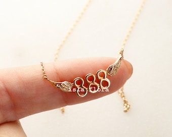 Winged 888 Angels Number Necklace, Abundance and Spiritual Alignment, Gold Silver Fine Delicate, Minimalist Jewelry, Dainty Charm Gift