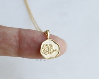 18k Gold Dipped Air Wind Element Coin Necklace, Melted Statement Piece, Timeless Anime Fine Minimalist Jewelry, bridesmaid Bestie Gift