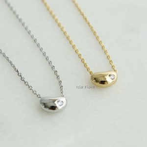 Simple Metal Bean Pendant Necklaces For Women Adjustable Black Pu...