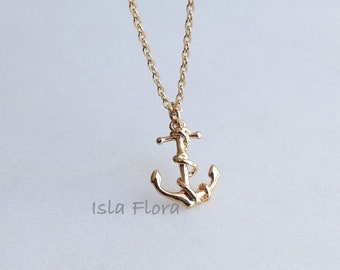 Dainty Anchor Necklace, Mini Wrapped Anchor Charm, Sailboat Nautical, Coaster, Fishing Sea Ocean, Minimalist Jewelry, Bridesmaid Her Gift