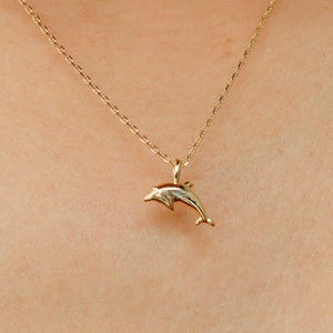 Dainty Simple Dolphin Pendant Necklace, Sensual, Playful Whale Ocean Marine Jewelry, Sea Lover, Minimalist Jewelry, Layering Bestie Gift