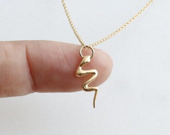 18k Gold Dipped Dainty Snake Pendant Necklace, Medusa Serpent Charm, Delicate Timeless Fine Detail, Minimalist Jewelry, bridesmaid Gift