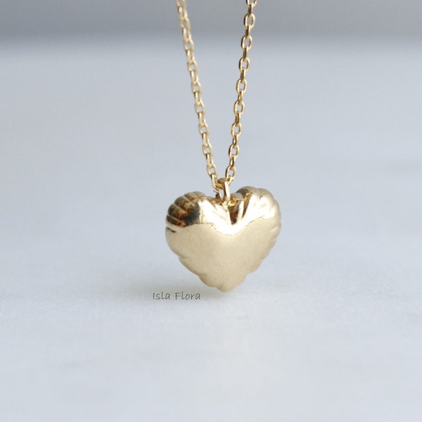 18k Gold Dipped Heart Foil Balloon Pendant Necklace, Dainty Cute Playful Love Jewelry, Fine Detailed, Minimalist, Layering Her Gift