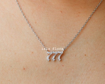 Dainty 777 Spiritual Good Luck Angel Pendant Necklace, 18k Plated, Cubic Studded, Dainty Minimalist Jewelry, Layering Necklace Bestie Gift