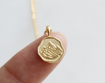 18k Gold Dipped Earth Element Uneven Round Necklace, Grounded Harmony, Statement Piece, Timeless, Fine Minimalist Jewelry, bridesmaid Gift
