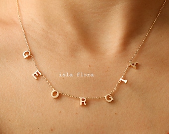 Georgia Initial Necklace Letters Brushed State Pendant Initials, State Pride, Tigers Fine, Delicate, Minimalist Jewelry, Dainty Charms Gift