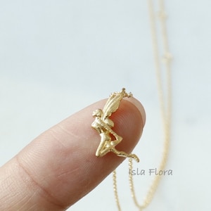 Enchanting Floating Fairy Necklace, Fae Fairy Tale Magic, Gold Storybook Charms, Fine, Delicate, Minimalist Jewelry, Bridesmaid Her Gift