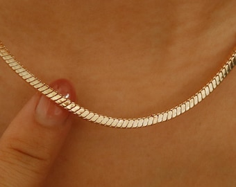 The Go with Everything Chain Necklace, Simple Thick Snake Chain, Dainty Minimal, Layering Jewelry, Best Bridesmaid Gift Her