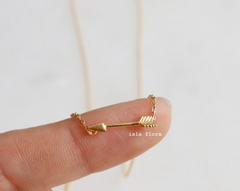 Minimal Small Arrow Necklace, Dainty, Thin Feather Arrow, Delicate Fine Detail, Gold Plated Jewelry, Bridesmaid Graduation Gift Her