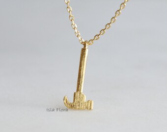 Micro Hammer Pendant Necklace, Symbol of Strength, Gold Dainty, Brushed Look, Minimalist Jewelry, Layering, Bridesmaid Gift