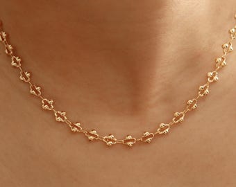 Bubble Clip Chain Necklace, Stacking, Dainty Minimal, Gold Layering Jewelry, Best Bridesmaid Gift Her