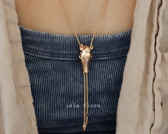 Horse Pendant Adjustable Chain 26" Necklace, Cowboy Cowgirl Bolo Style, Gold Western Glam, Rodeo Fashion, Country Jewelry bridesmaid Gift