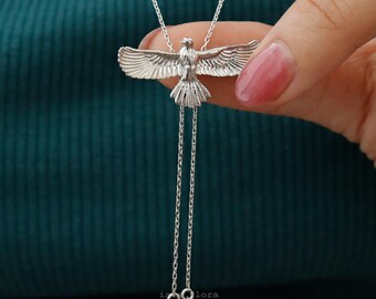 Eagle Bolo Chain Necklace, Fierce Bird, Gold Silver Western, Cowboy Cowgirl, Country, Goddess Energy, Minimal Jewelry bridesmaid Her Gift