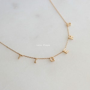 Tiger Letters Necklace, Gold Silver State Tigers Geaux Pride, Stacking, Dainty, Minimalist, Fine Detailed, Versatile Bestie Sports Her Gift