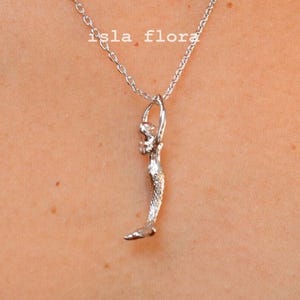 Swimming Mermaid Necklace, Dainty Sea Siren Aesthetic Pendant, Boho Jewelry, Swimmer, Ocean Beach, Bridesmaid Best Friend, Daughter Gift