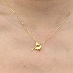 Simple Stingray Charm Pendant Necklace, Aesthetic Manta, Gold, Silver Plated Dainty Minimalist, Boho Jewelry, Ocean, Seaside Bridesmaid Gift
