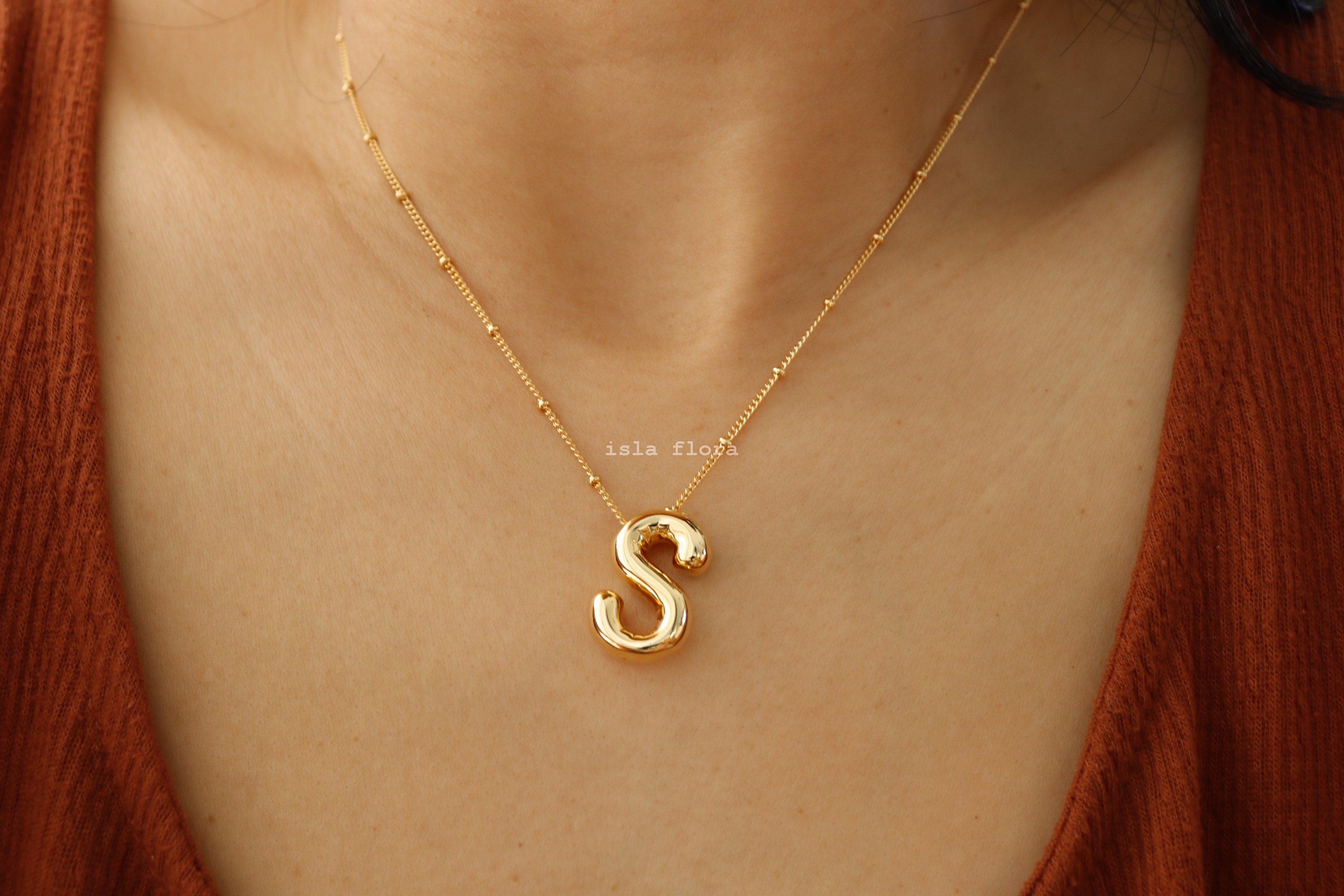 Big letter s necklace deals