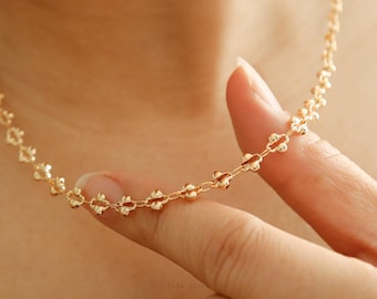 Bubble Clip Chain Necklace, Stacking, Dainty Minimal, Gold Layering Jewelry, Best Bridesmaid Gift Her