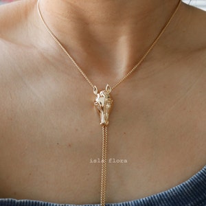 Horse Adjustable Chain 26" Necklace, Cowboy Cowgirl Bolo Style, Gold Western Glam, Rodeo Fashion, Country, Minimal Jewelry bridesmaid Gift