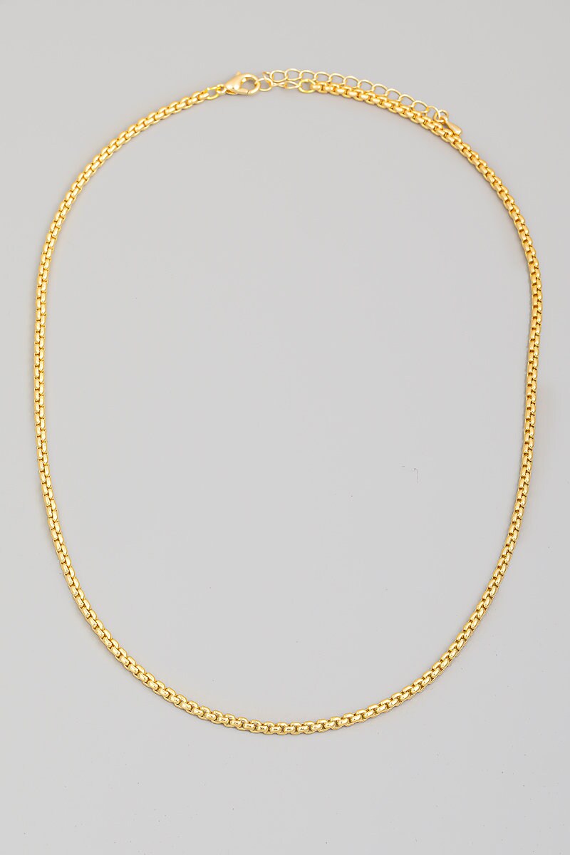 Tangle Free Dainty Thin Box Chain Necklace Gold Played L - Etsy