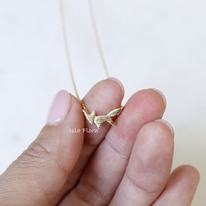 18K Gold, White Gold Dipped Brushed Tiny Fox Necklace - Dainty, Foxy Chic, Timeless, Fine, Delicate, Minimalist Jewelry, Bridesmaid Gift